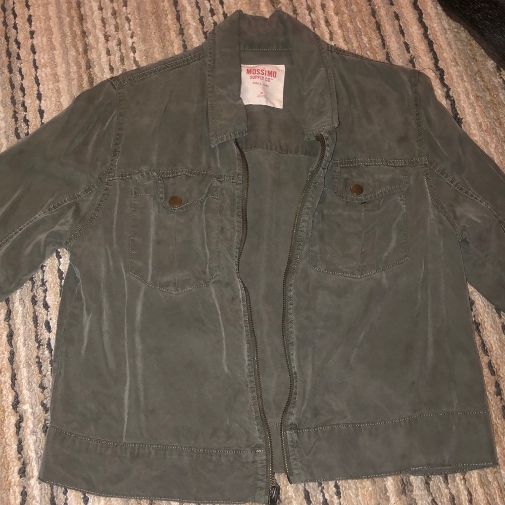 Green zip up jacket
